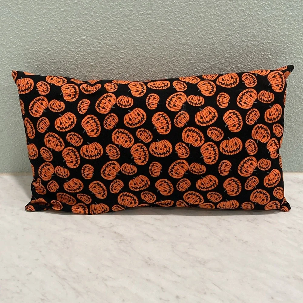 Handmade Jack-O-Lantern Decorative Lumbar Pillow NEW